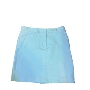Lilly Pulitzer Women’s Light Blue Cotton Mini Skirt Size 6 With Slit In Back